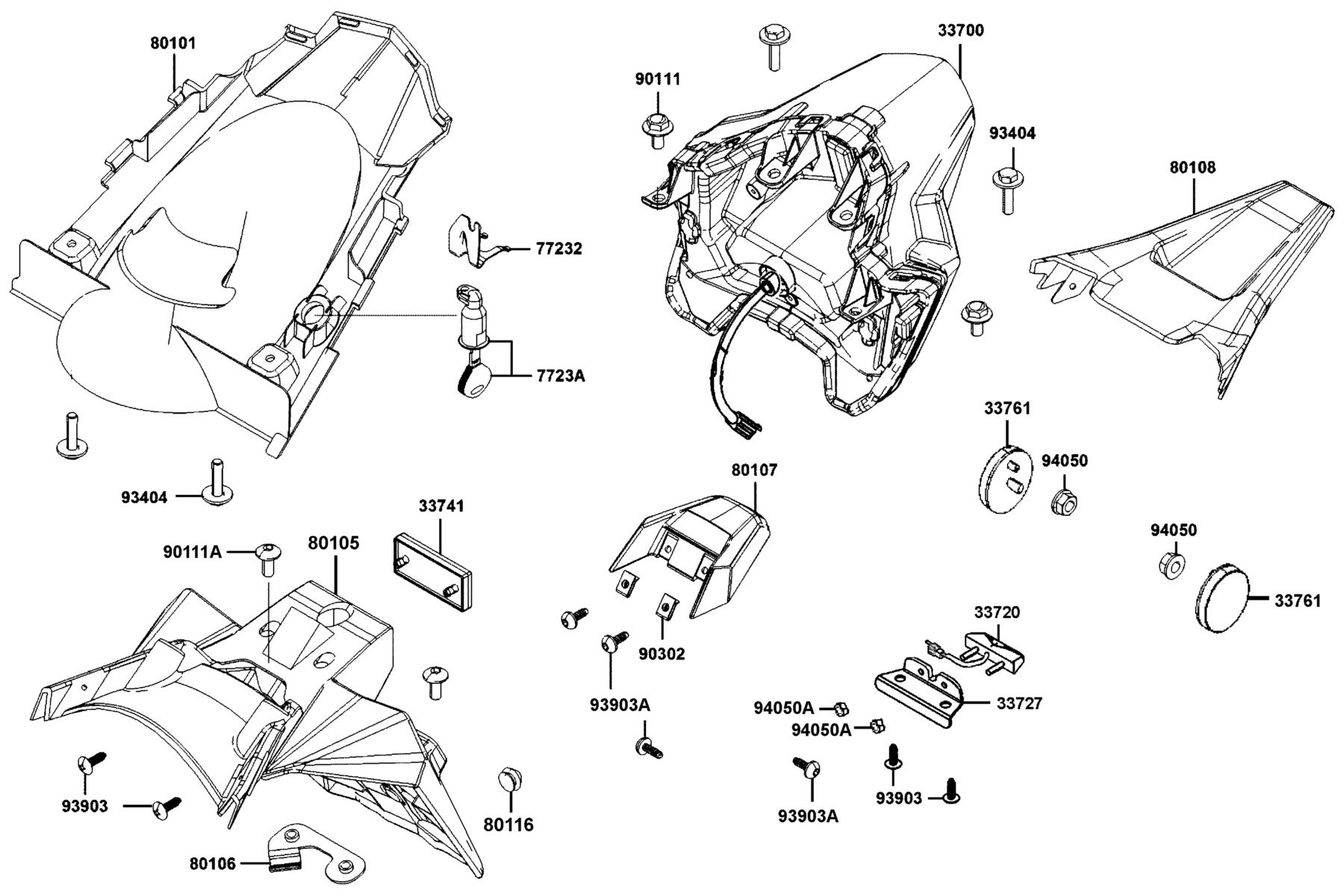 CV3 Rear Light●Rear Fender parts diagram