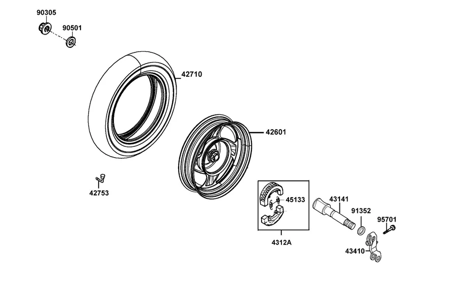 F08 Rear Wheel parts diagram