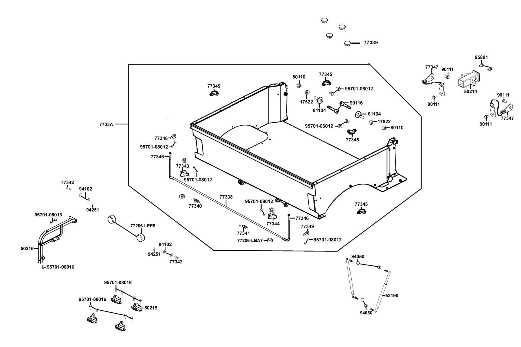 KYMCO UXV 700i (Off Road) (2014+) Carrier Luggage parts diagram