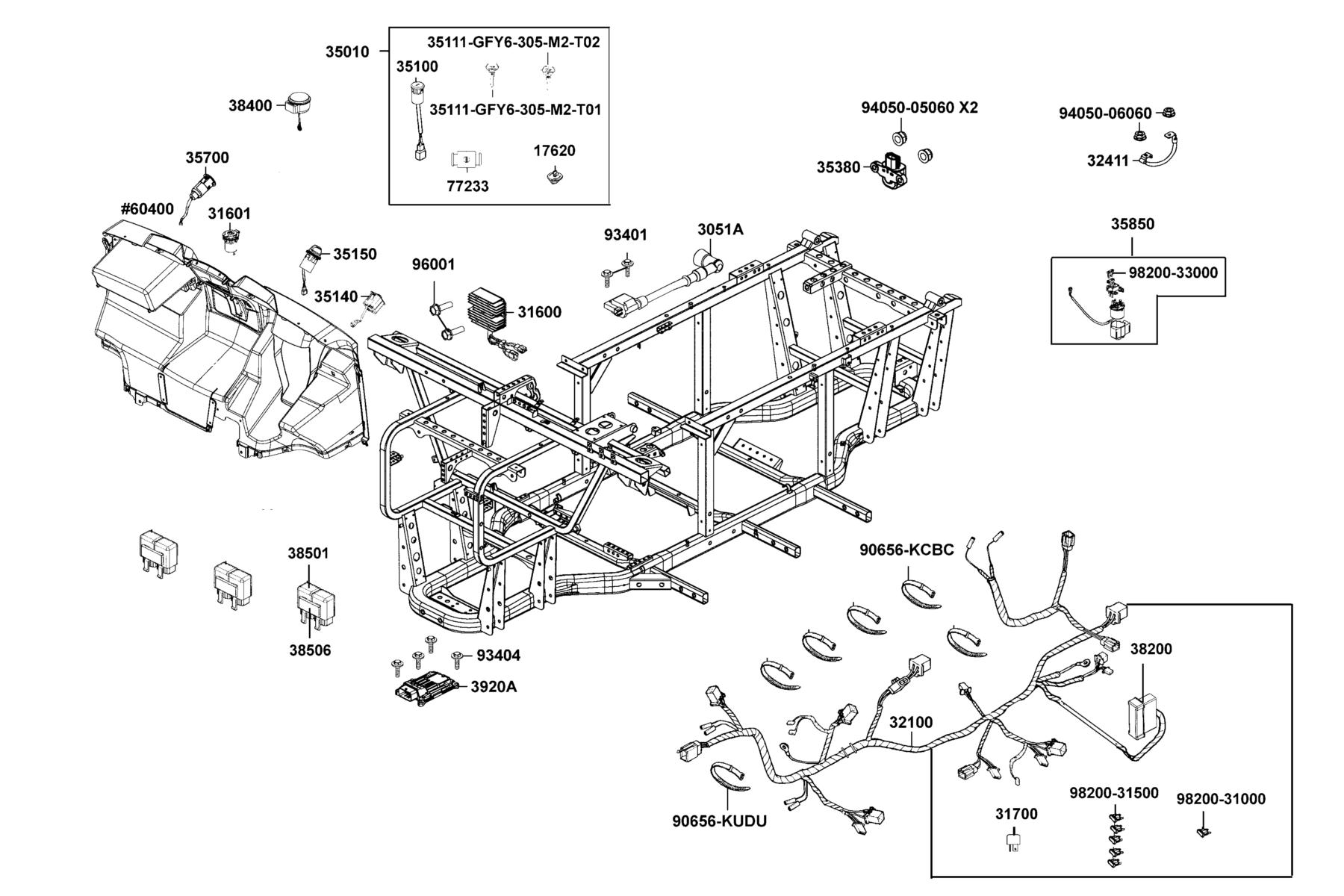UXV 450i 2023MY Harness Wire parts diagram