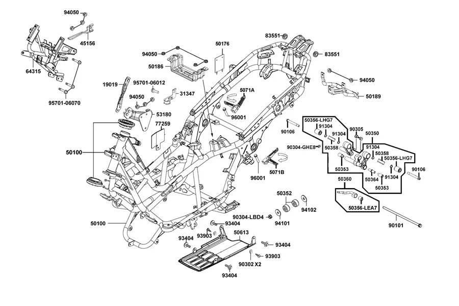 F20 Frame Body parts diagram