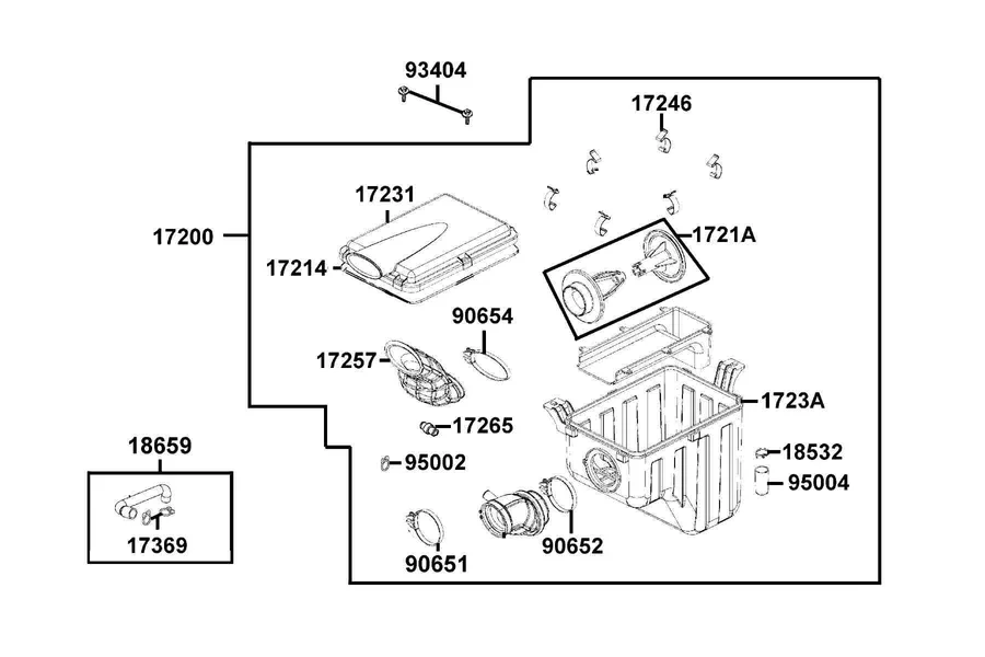 F13 Air Cleaner parts diagram