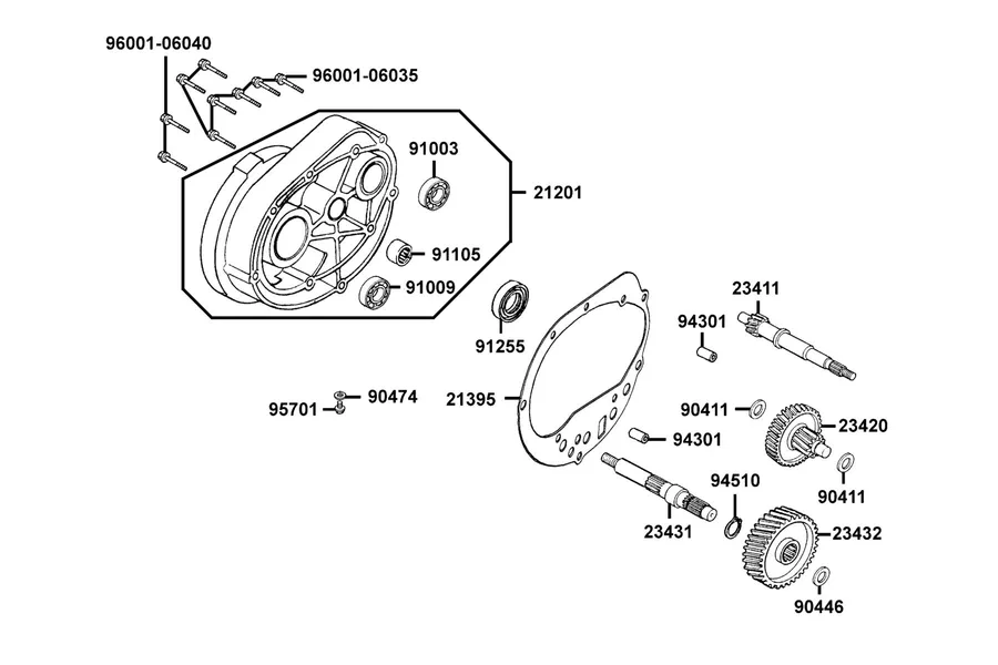 E05 Transmission parts diagram