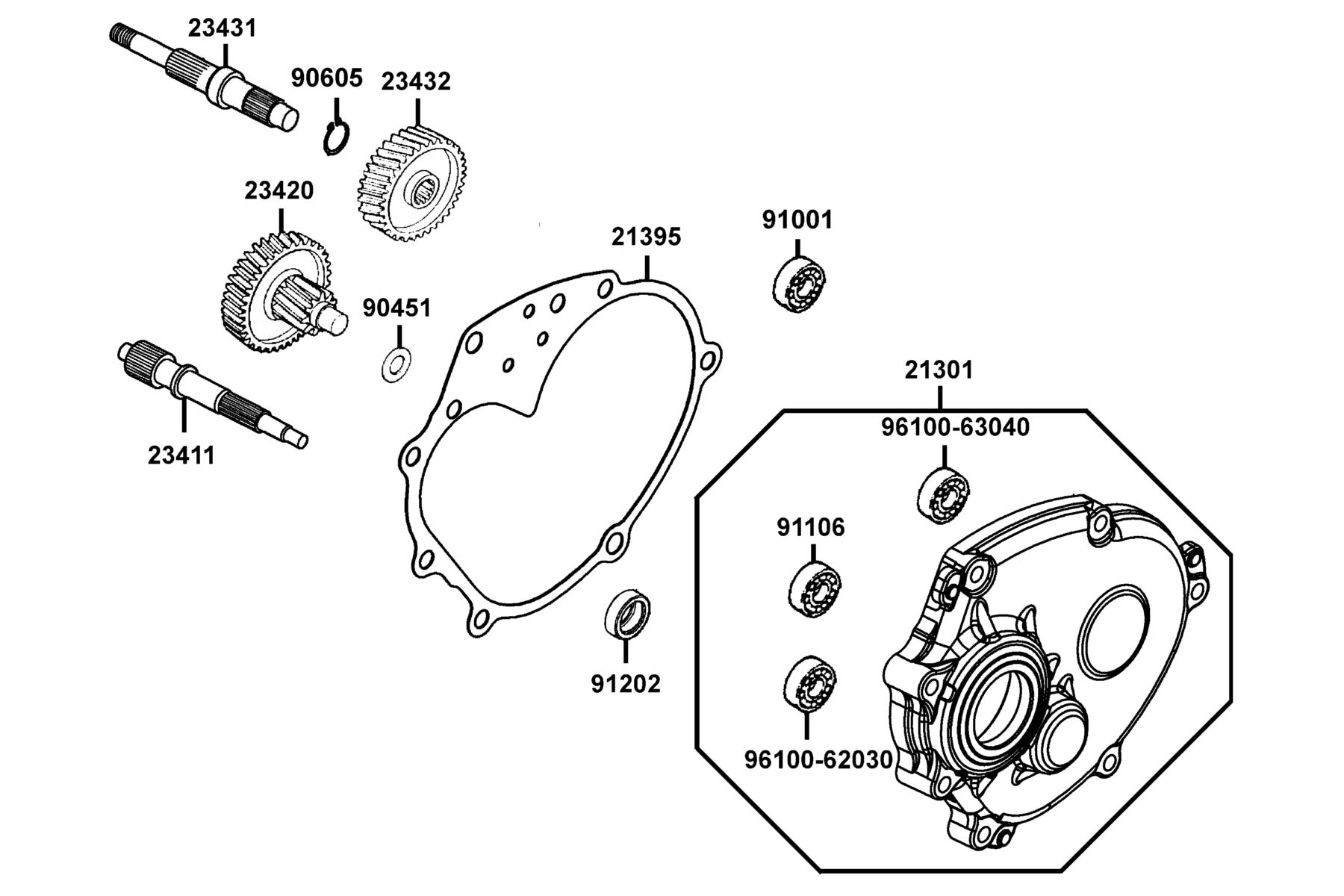 COMPAGNO 110i (2016~) Transmission parts diagram