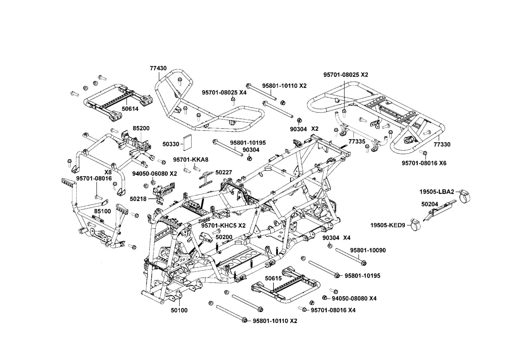 MXU 700i(2019) Frame Body parts diagram