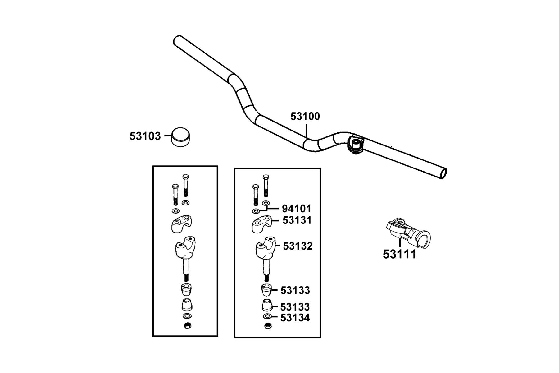 K-PIPE 125(2016~) Handle Steering ● Handle Cover parts diagram
