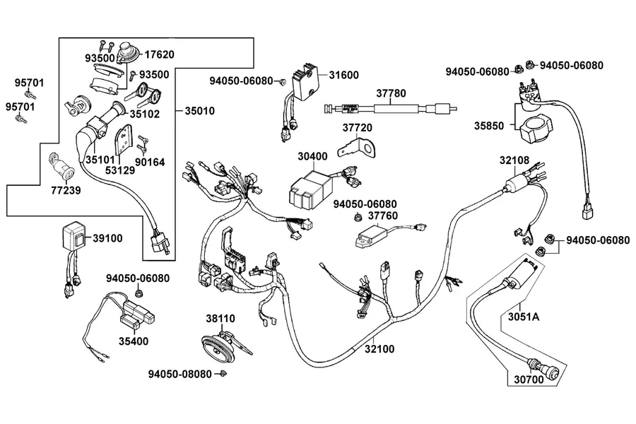 F19 Wire Harness parts diagram