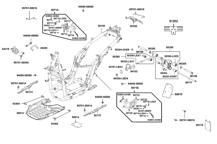 F19 Frame Body parts diagram