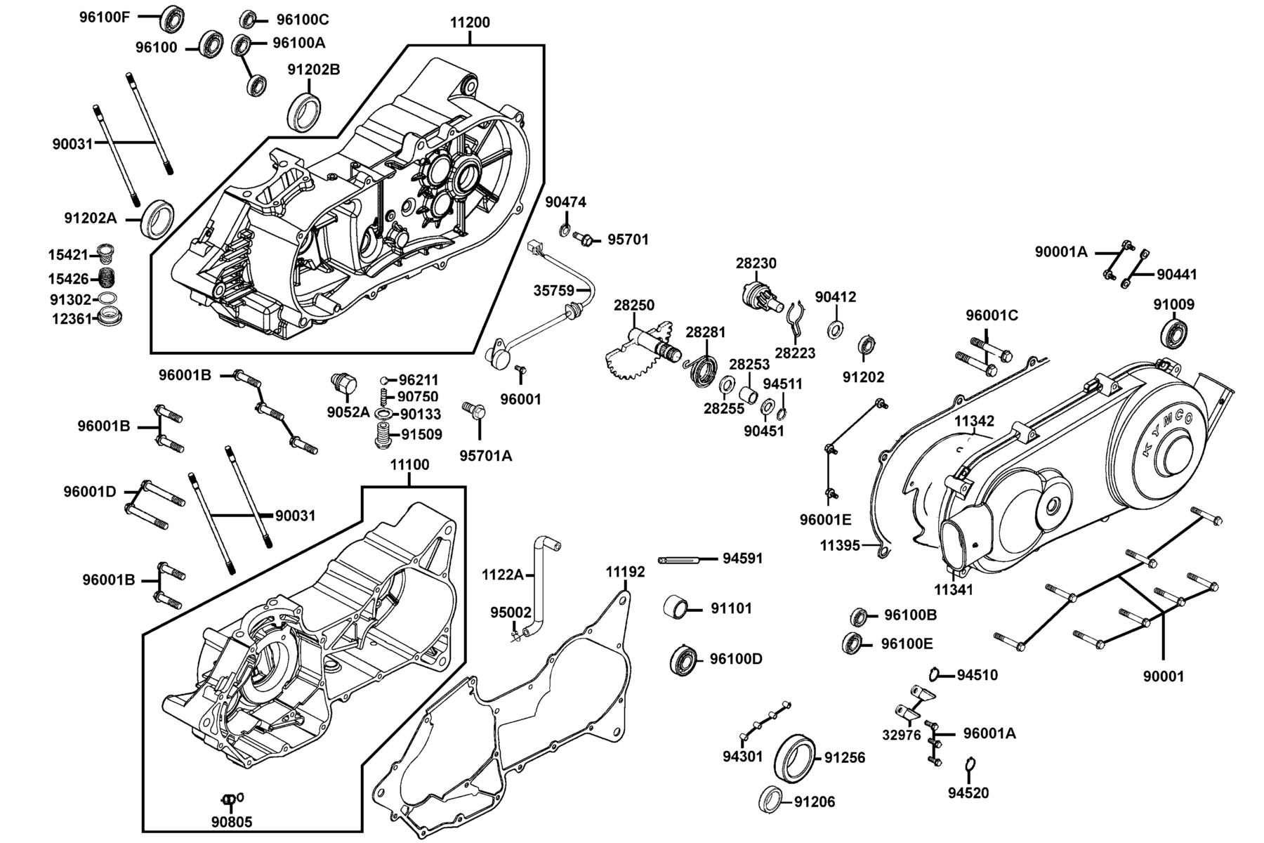 MXU 150X 2023MY Crank Case parts diagram