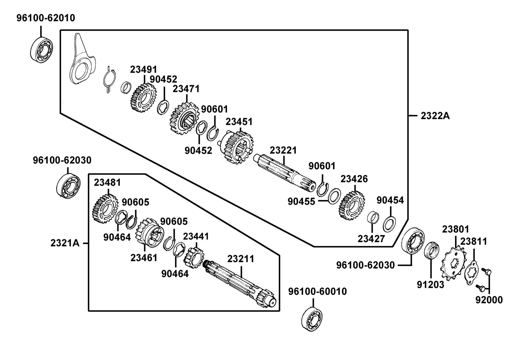 K-PIPE 125(2020) Transmission parts diagram