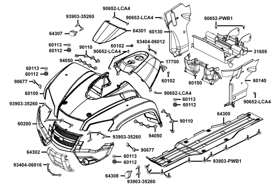 F05 Fender Front parts diagram