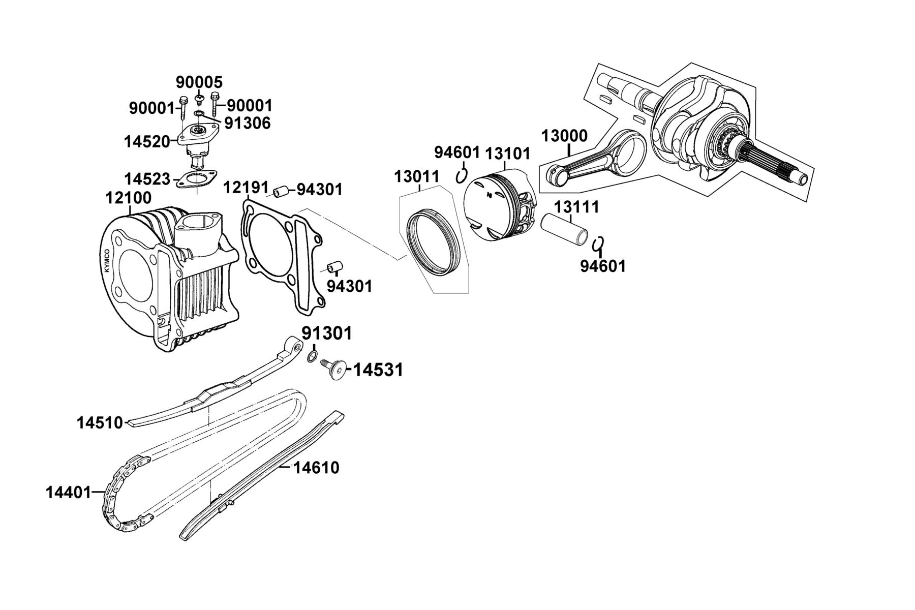 New People S 150(2023) Cylinder ● Piston ● Crankshaft parts diagram
