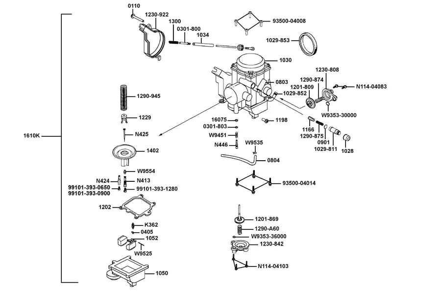 E09 Carburetor parts diagram