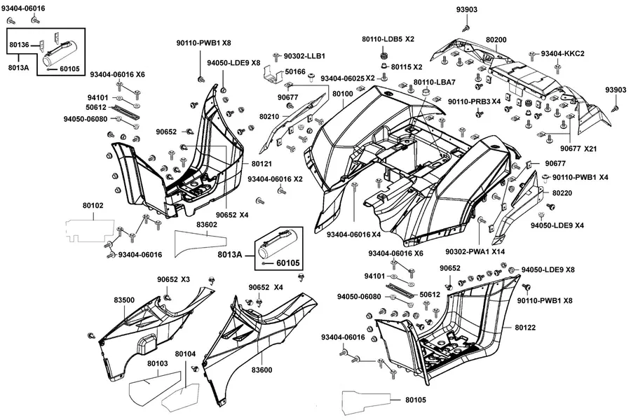 F12 Fender Rear parts diagram