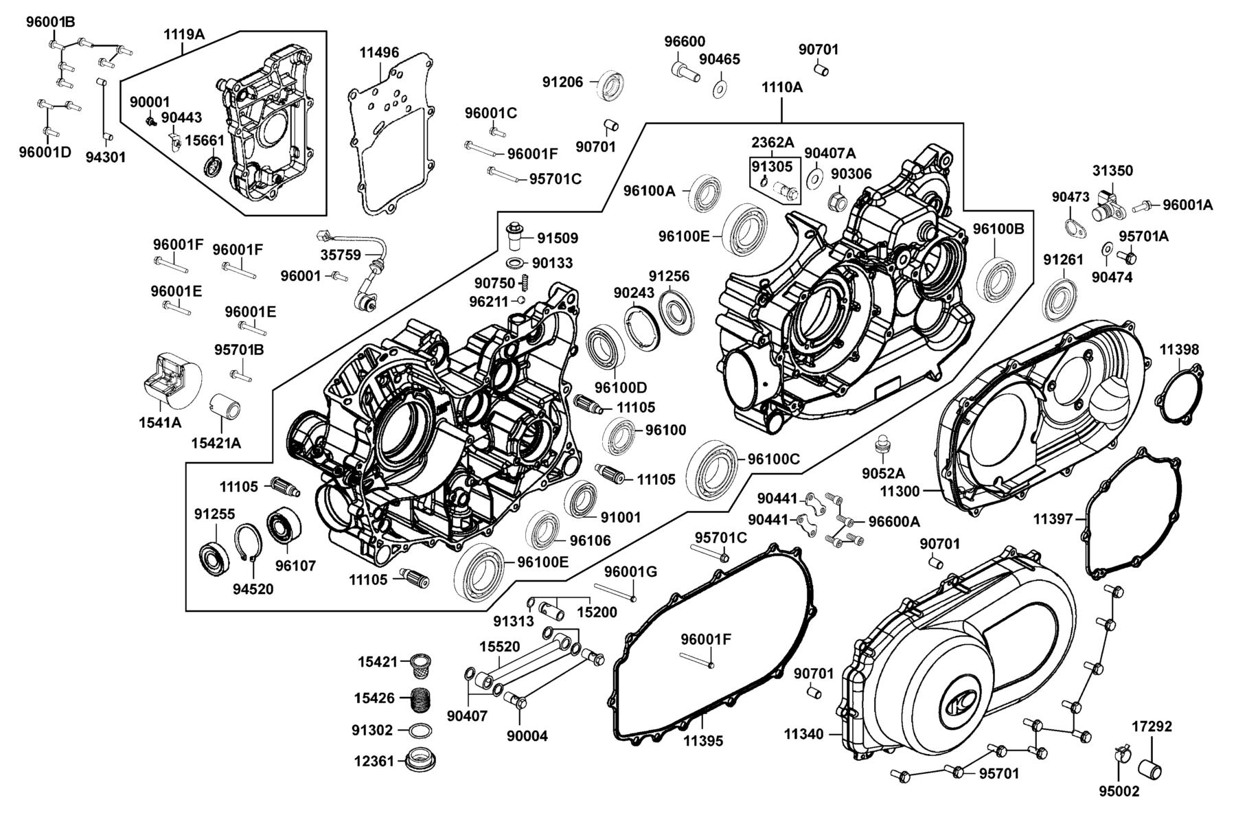 UXV 700i LE(2018) Crank Case parts diagram