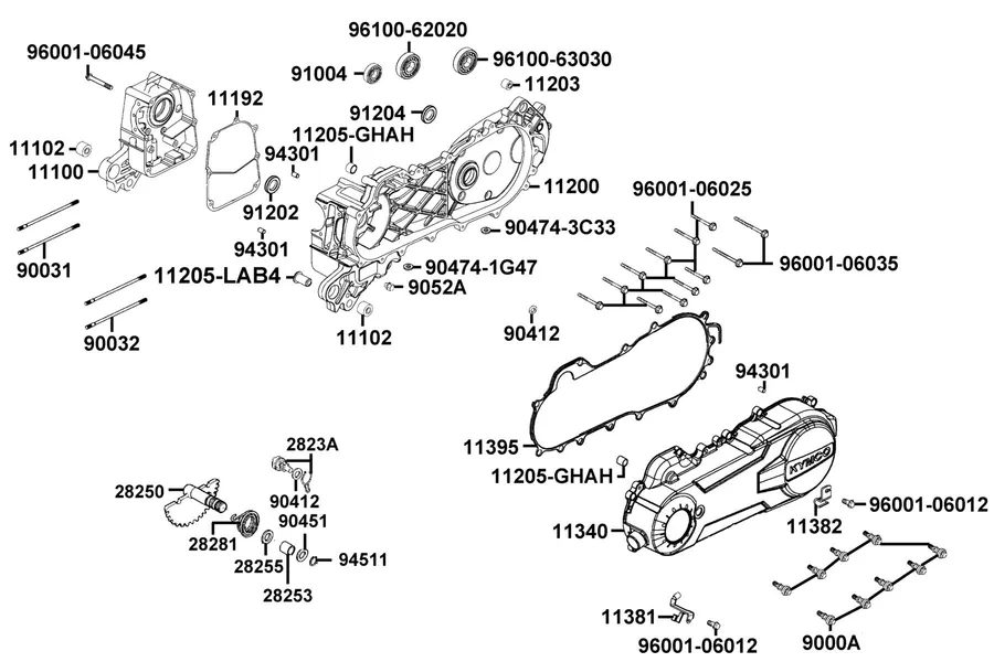 E01 Crank Case parts diagram