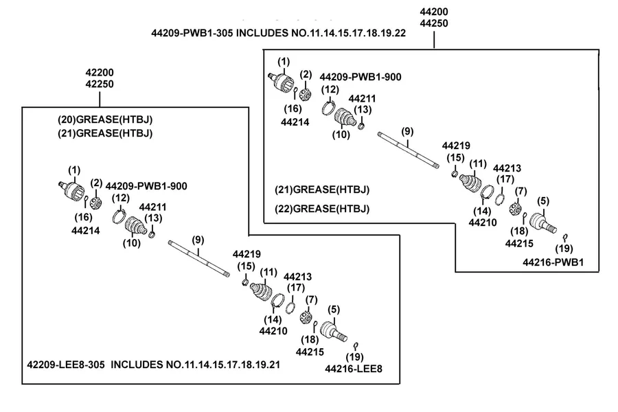 F27 Separated Parts Of Cvj parts diagram