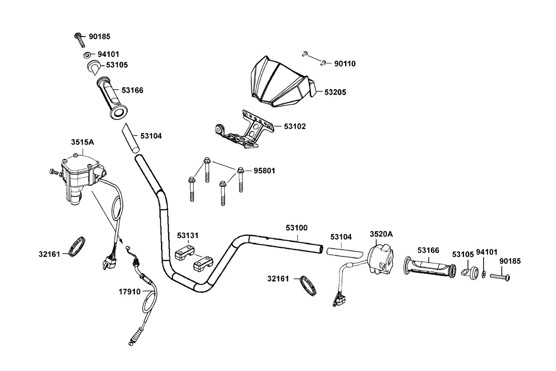 MAXXER 450i (2021) Tube Handlebar parts diagram