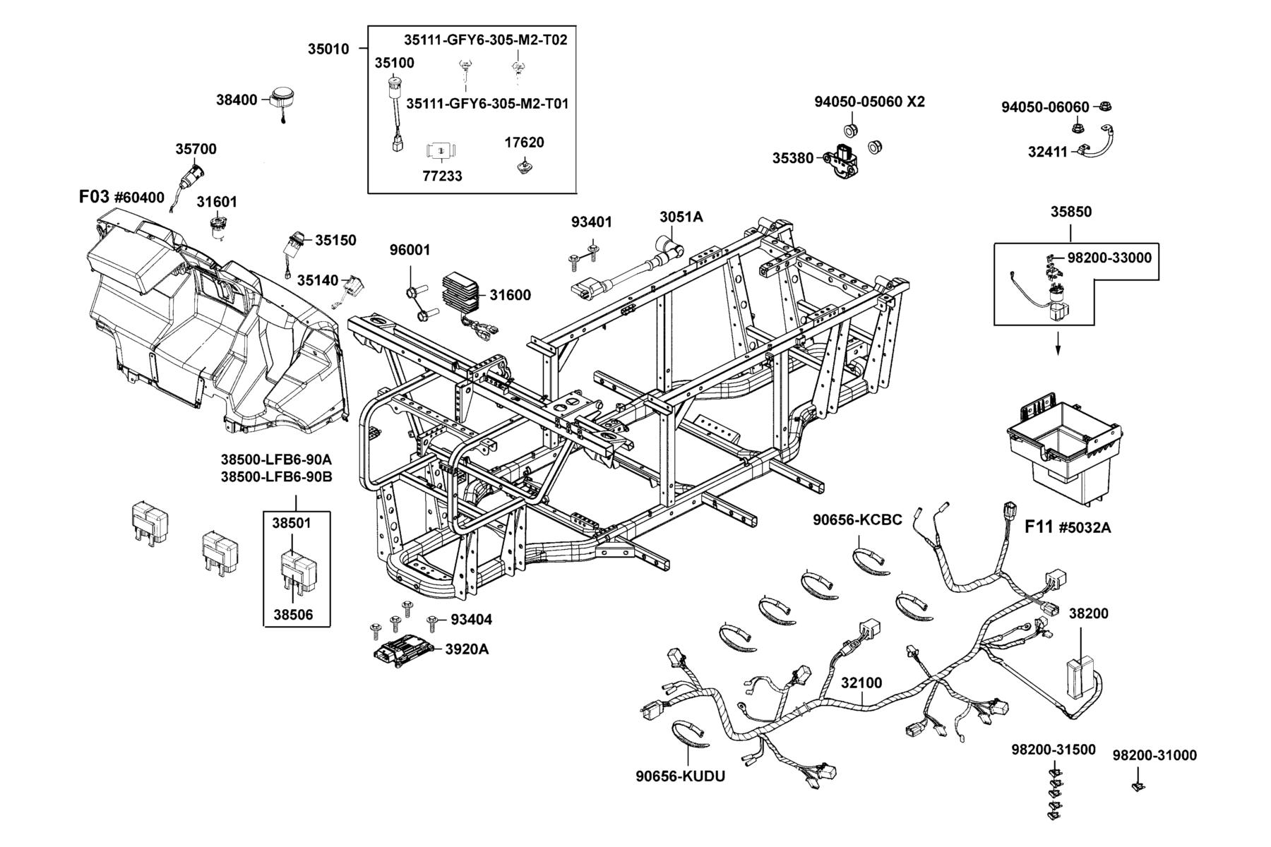 UXV 450i (2017~) Harness Wire parts diagram