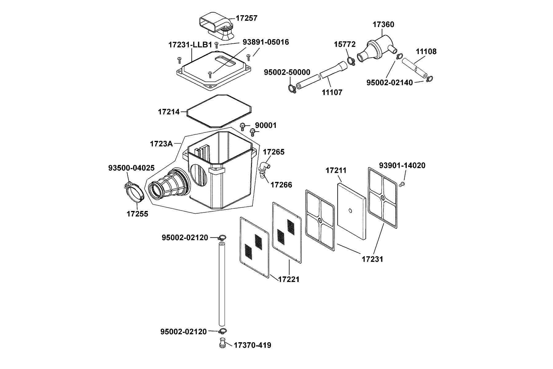 KYMCO Mxer 150 (2002) Air Cleaner parts diagram