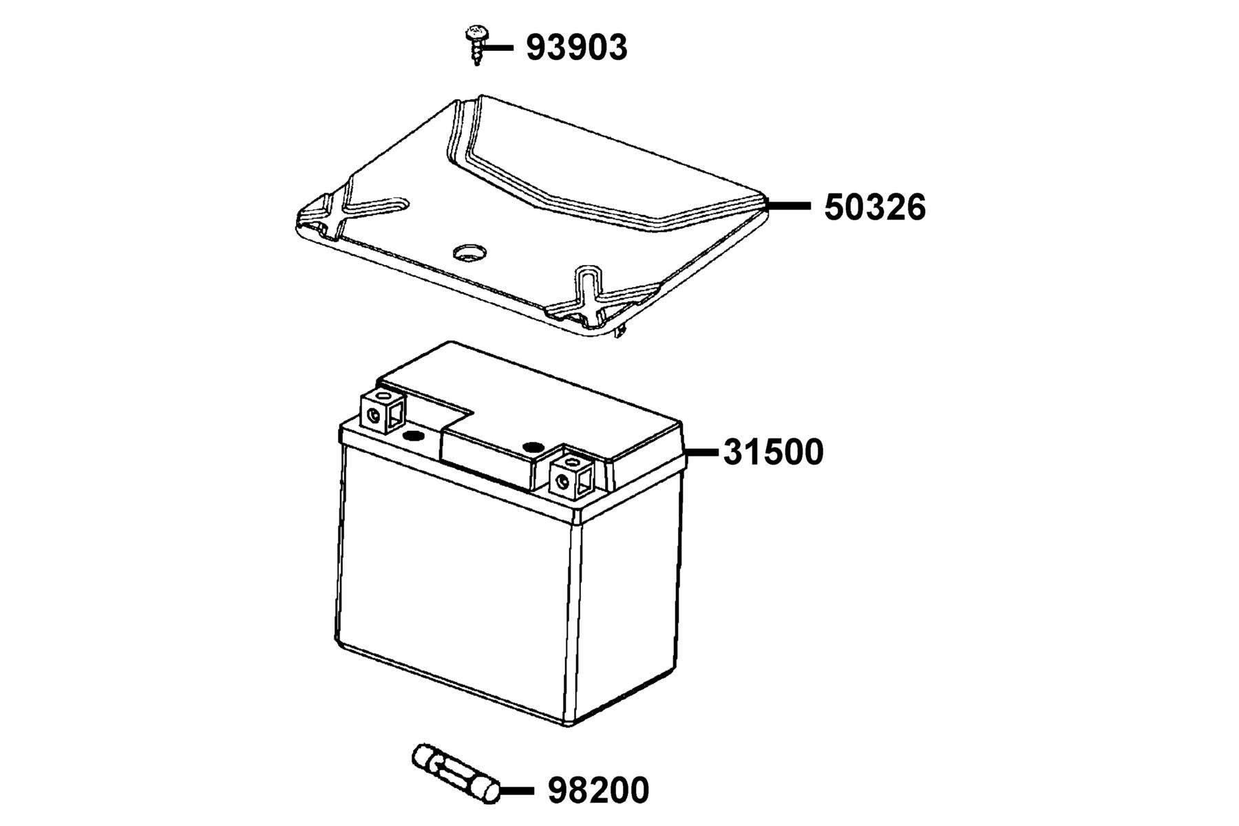 Agility 50(2020) Battery parts diagram