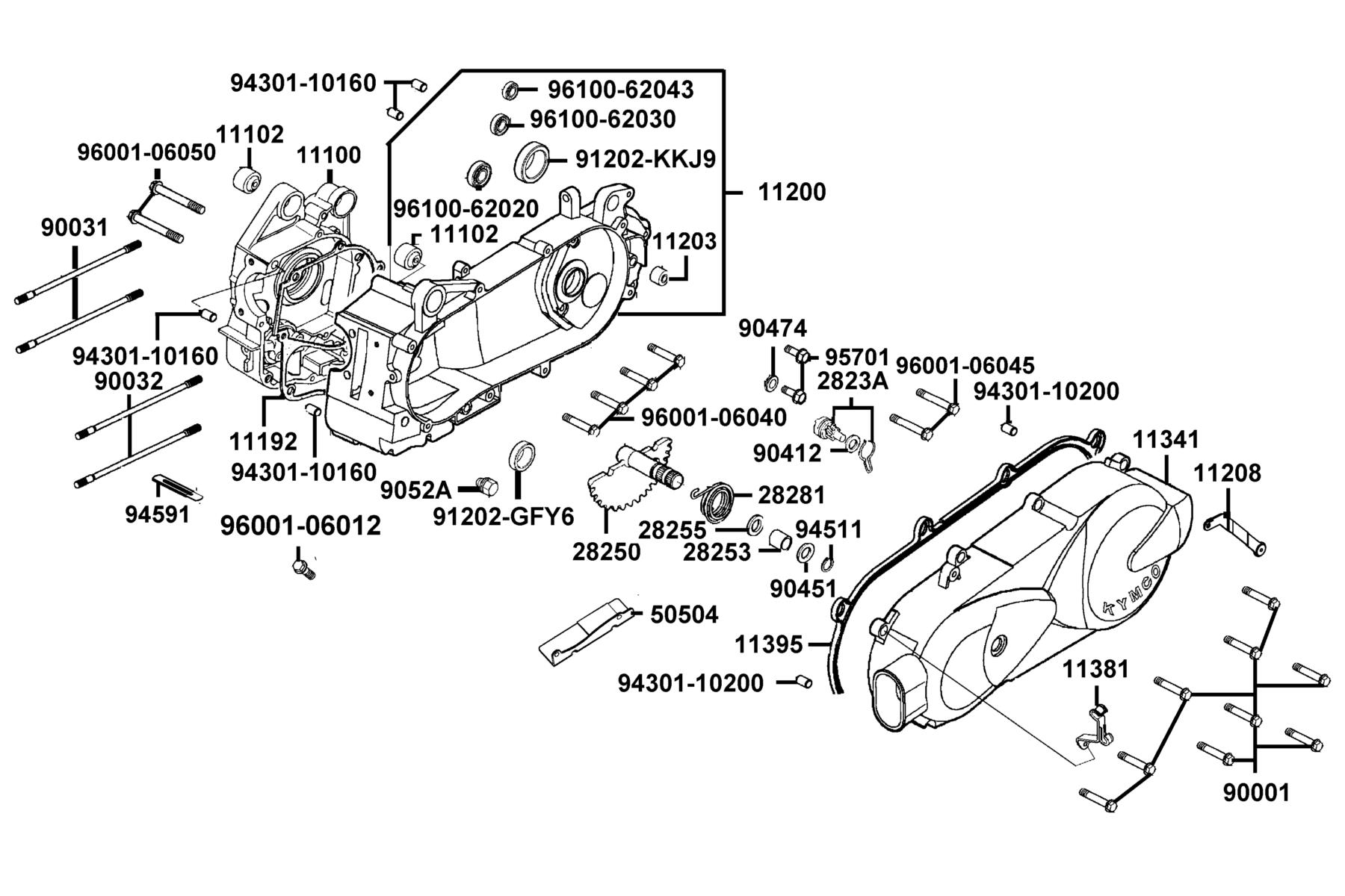 SUPER 8 150X(2020) Crank Case parts diagram