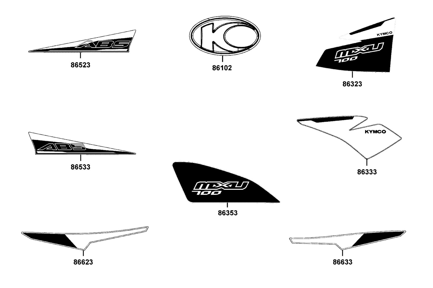 MXU 700i LE Emblem●Stripe parts diagram