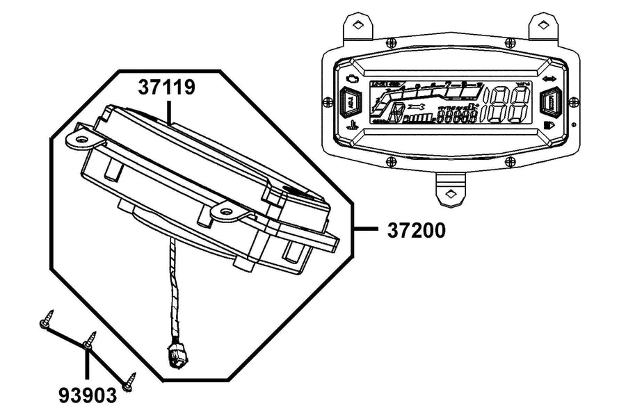 F02 Digital Gauge parts diagram