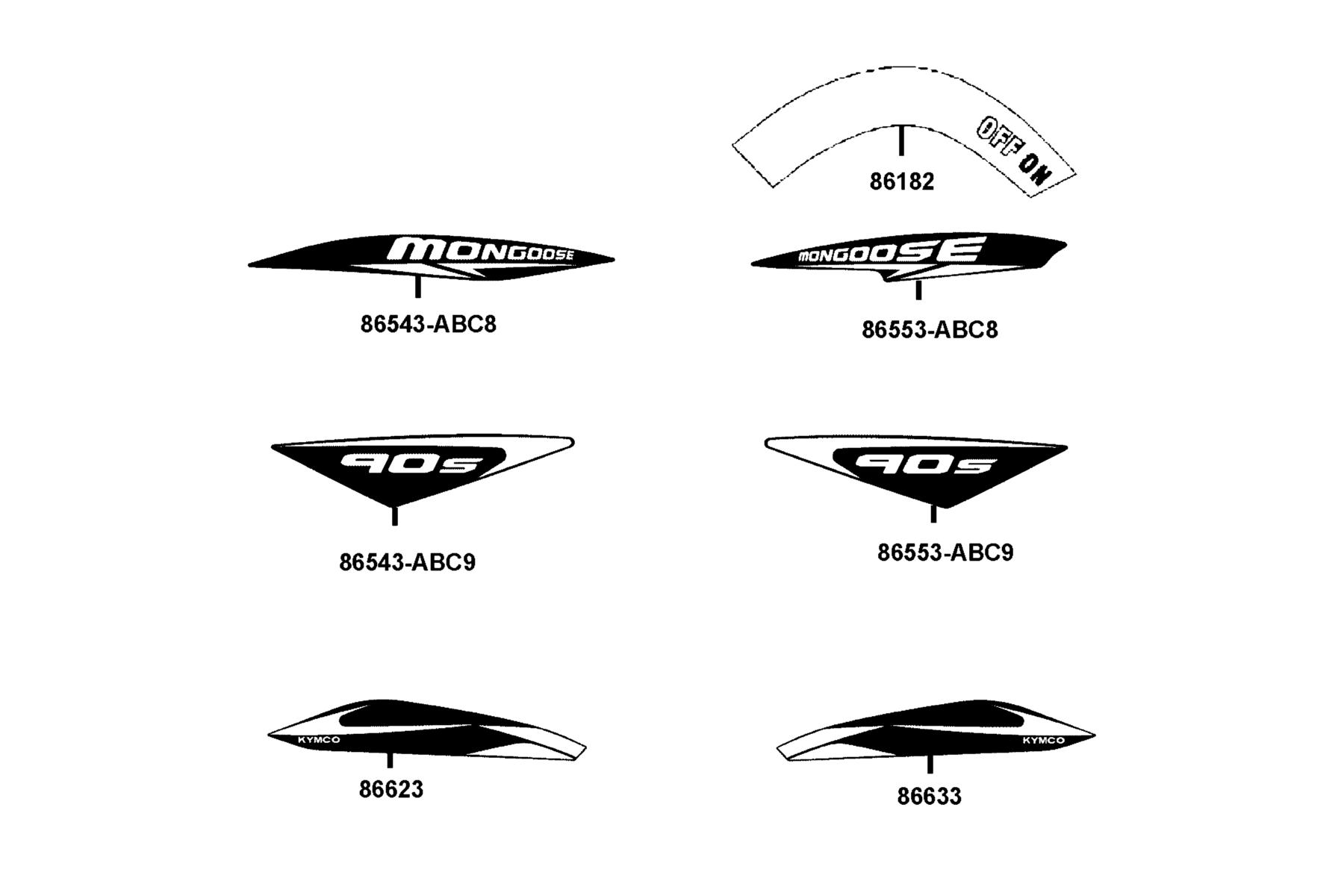 MONGOOSE 90S(2022) Emblem●Stripe parts diagram