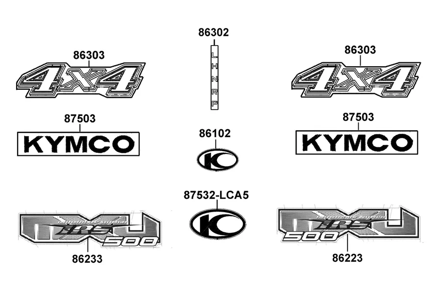 F25 Emblem and Stripe parts diagram