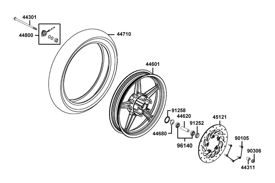 F07 Front Wheel parts diagram