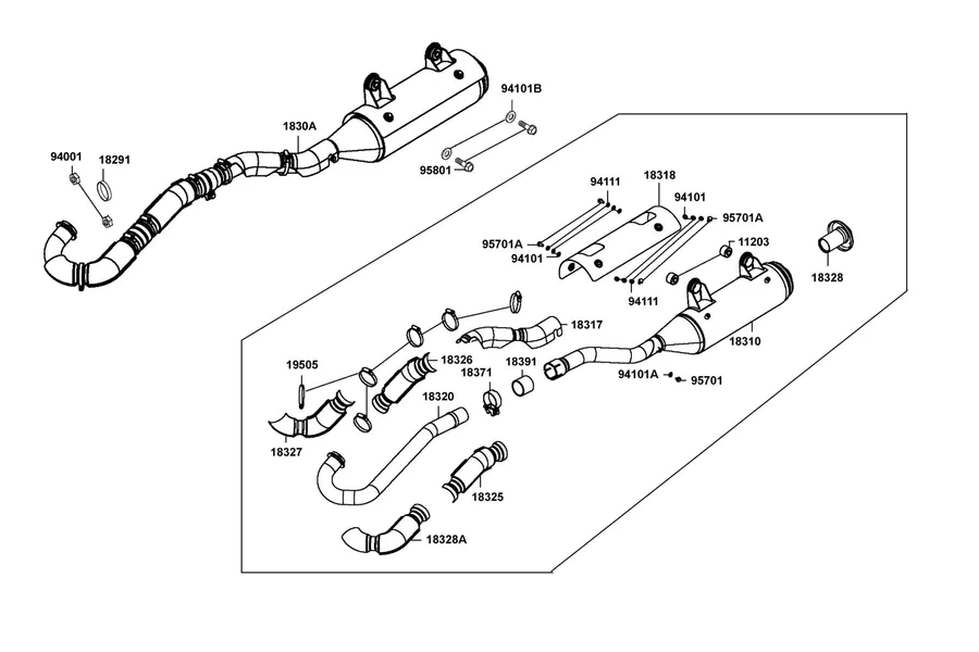 F14 Exhaust Muffler parts diagram