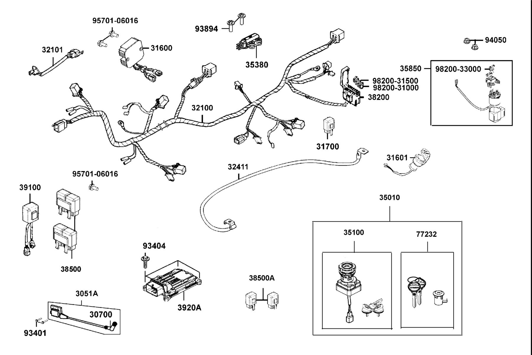MXU 500i(4X4/IRS) (2017~) Harness Wire parts diagram