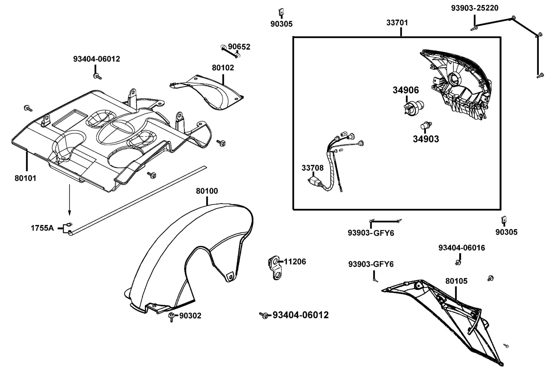 LIKE 50 LX(2012~) Tail Light parts diagram