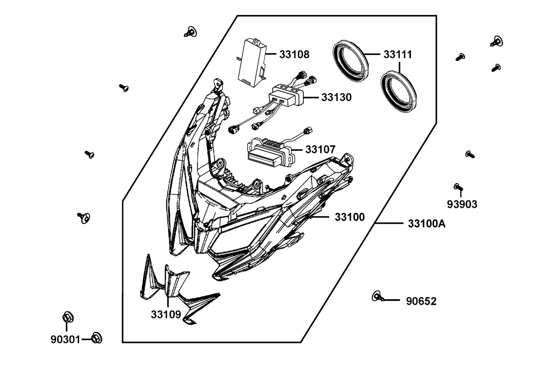 AK550 2022 Head Light parts diagram