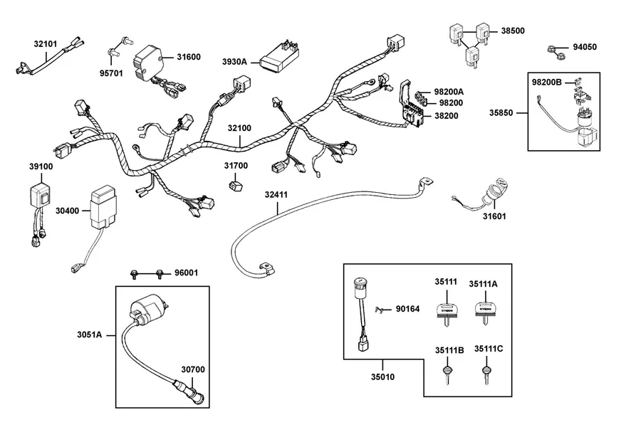 F18 Harness Wire parts diagram