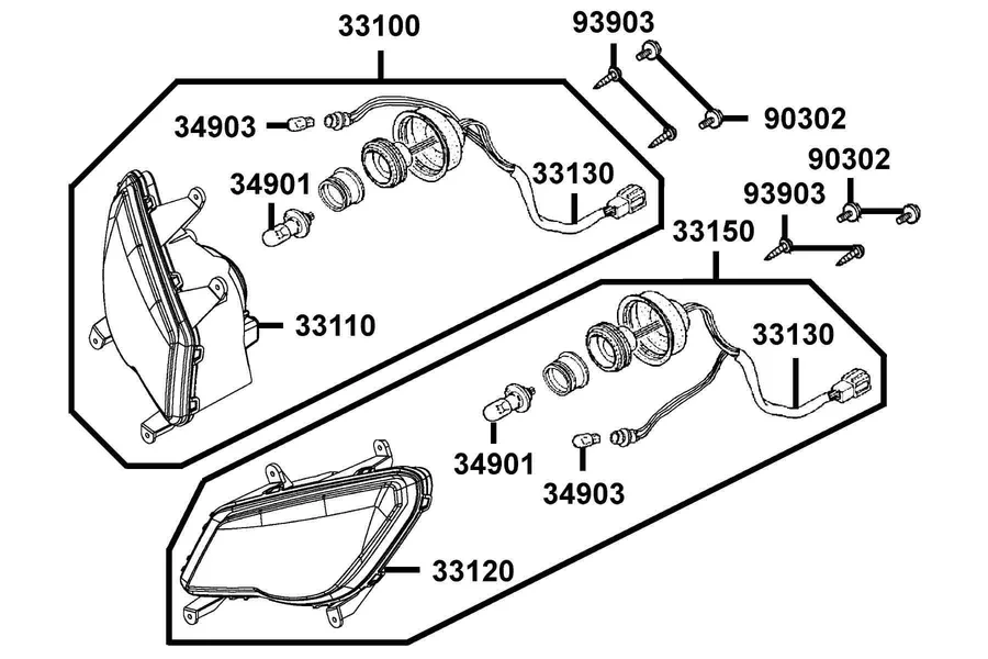 F01 Head Light parts diagram