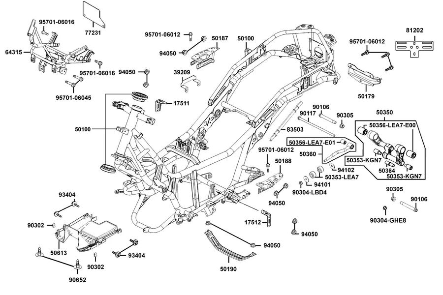 F19 Frame Body parts diagram
