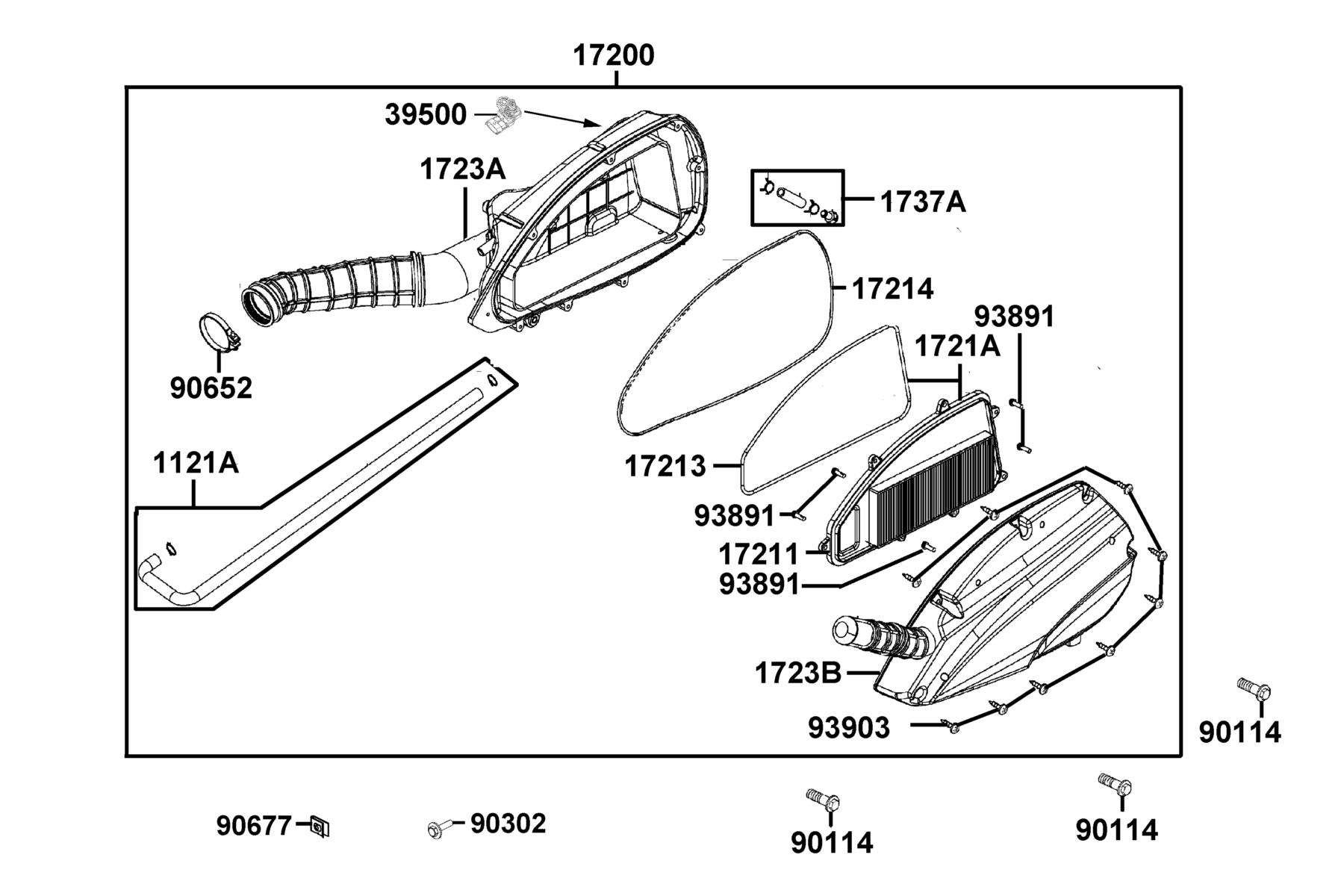 KYMCO DTX 360 Air Cleaner parts diagram