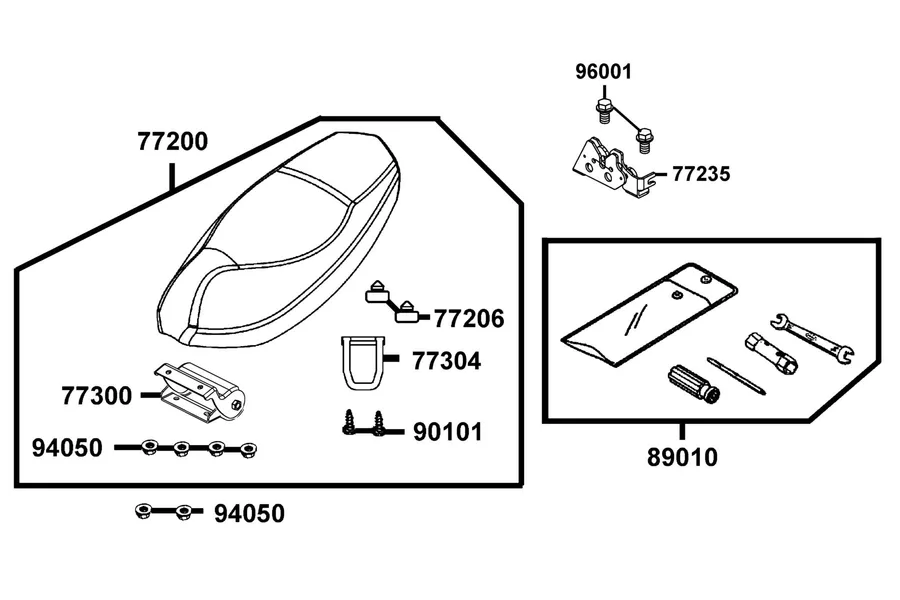 F09 Seat parts diagram