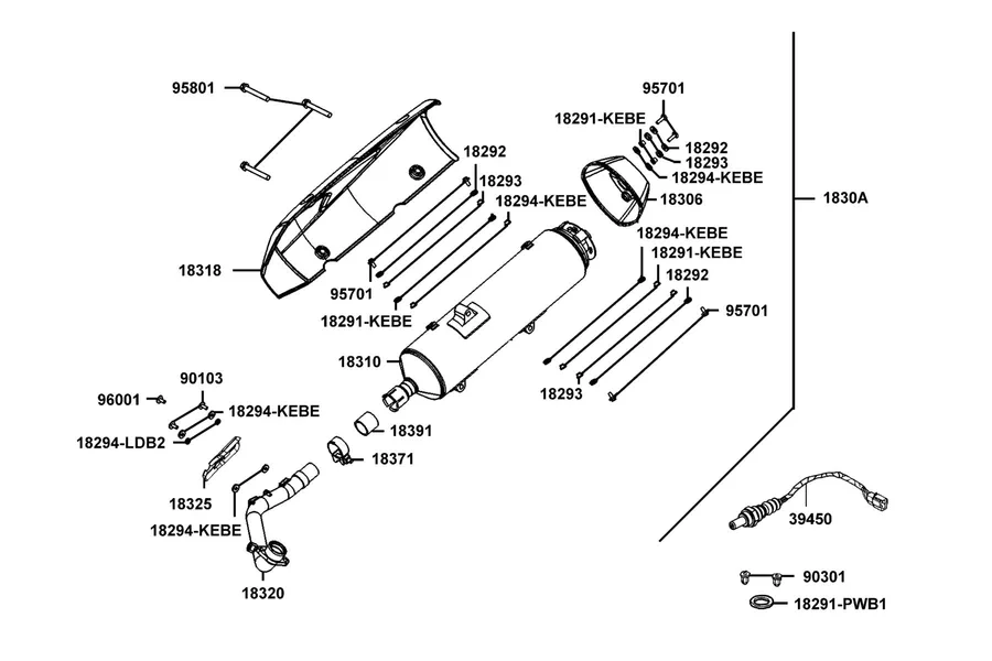 F14 Exhaust Muffler parts diagram