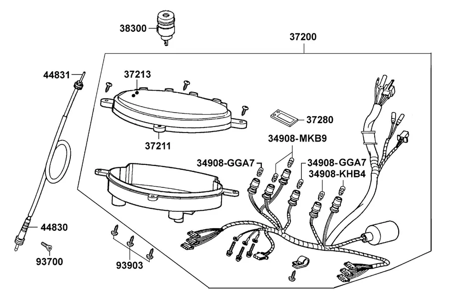 F02 Speedometer parts diagram
