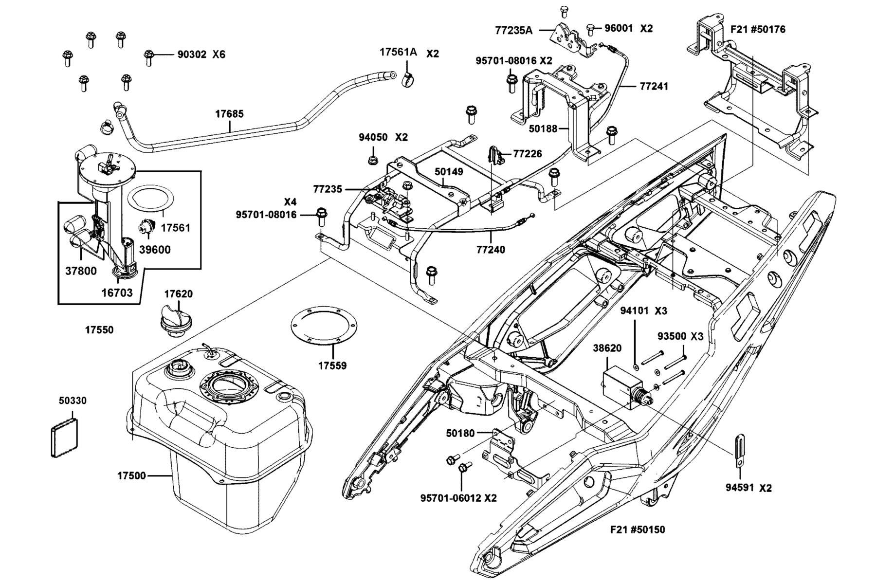 CV3 Fuel Tank parts diagram