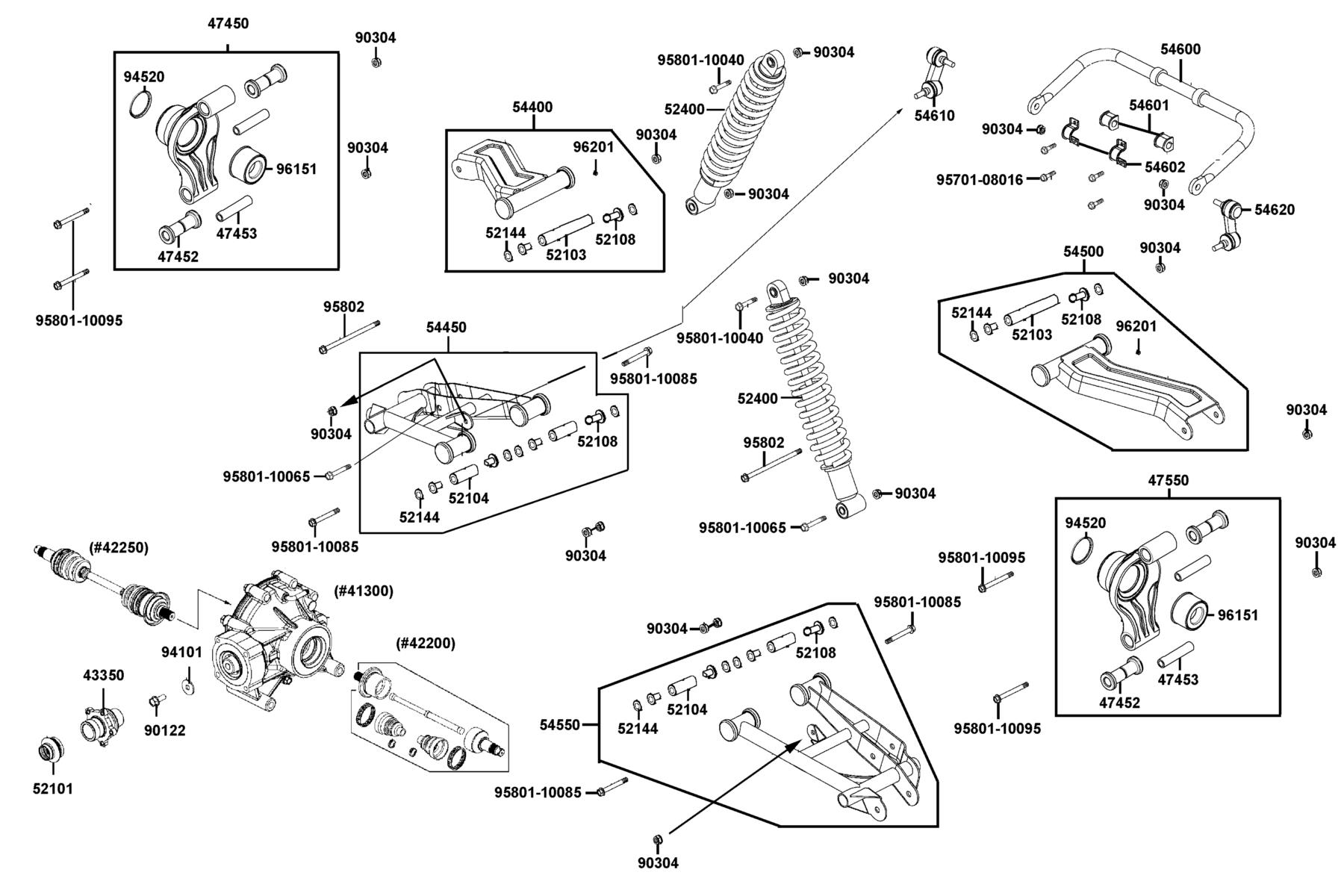 MXU 550i (2026MY) Cushion Assy Rr●Control Arm Assy Rr parts diagram