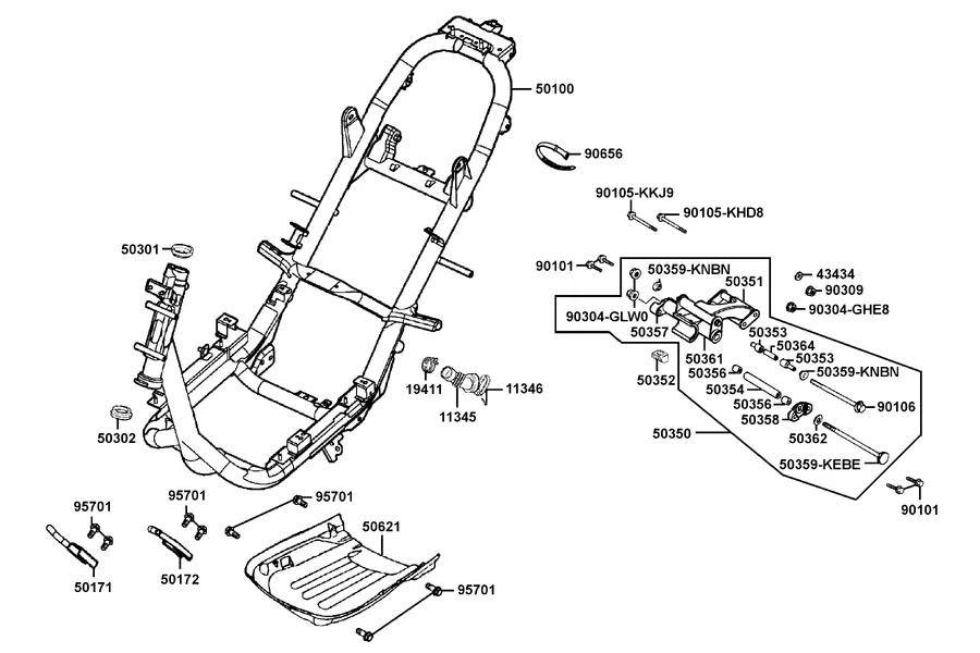 F20 Frame Body parts diagram