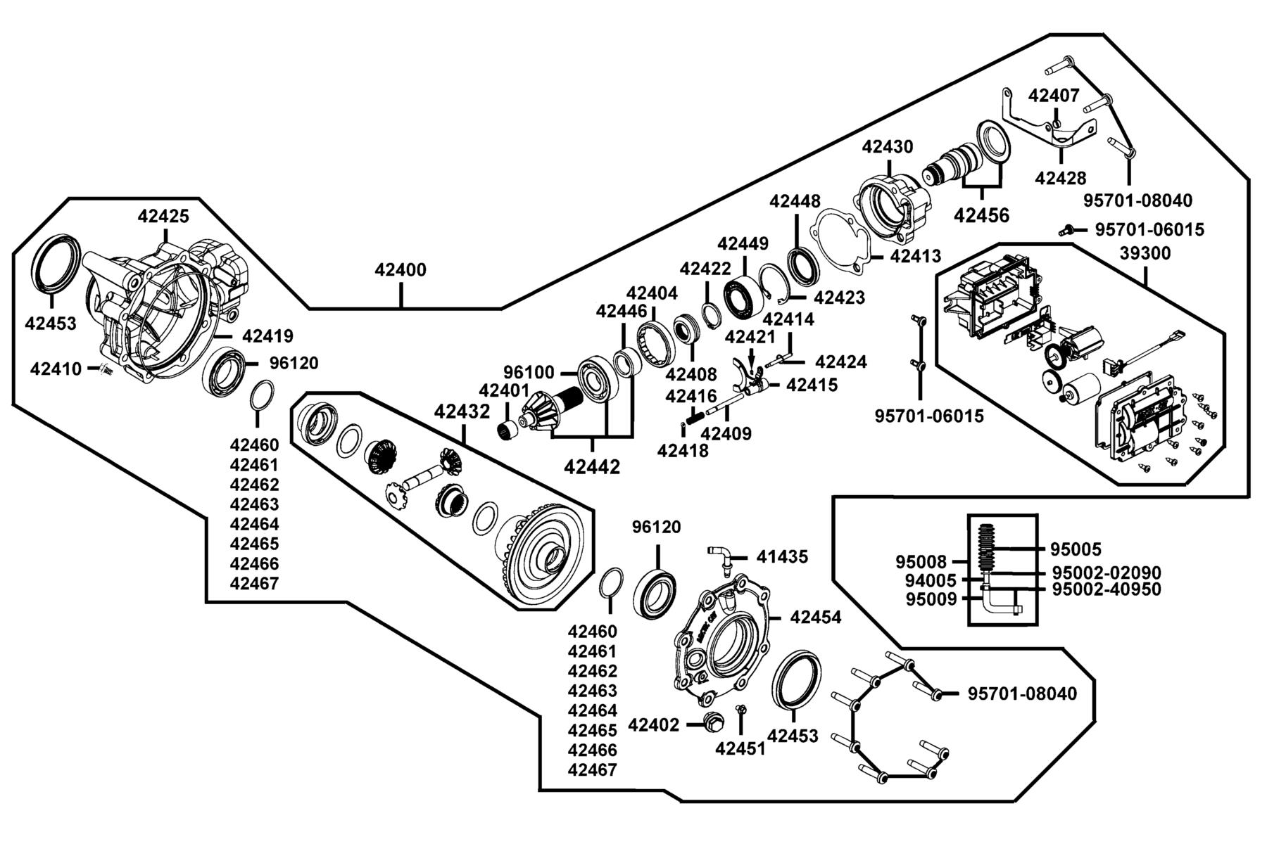 MAXXER 450I Gear Case Front parts diagram