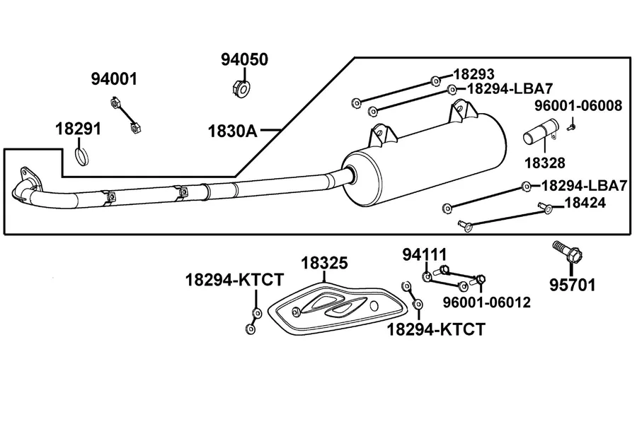F14 Exhaust Muffler parts diagram
