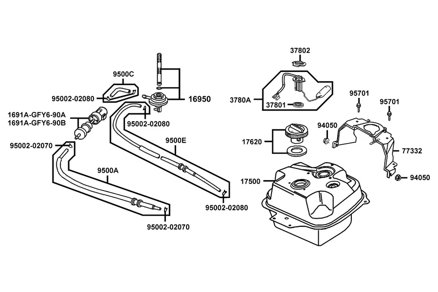 F10 Fuel Tank parts diagram