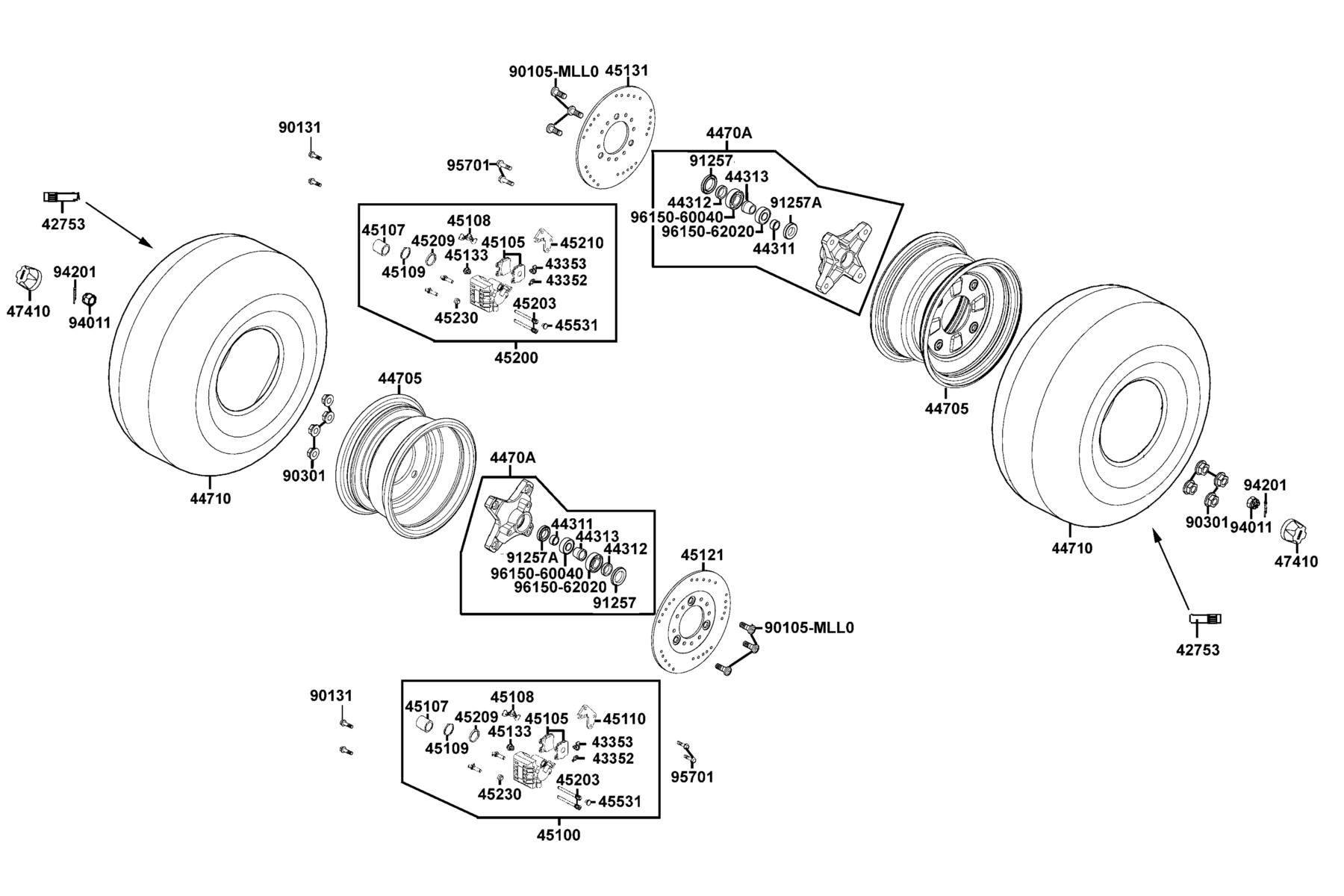 MXU 270(2020) Front Wheel parts diagram