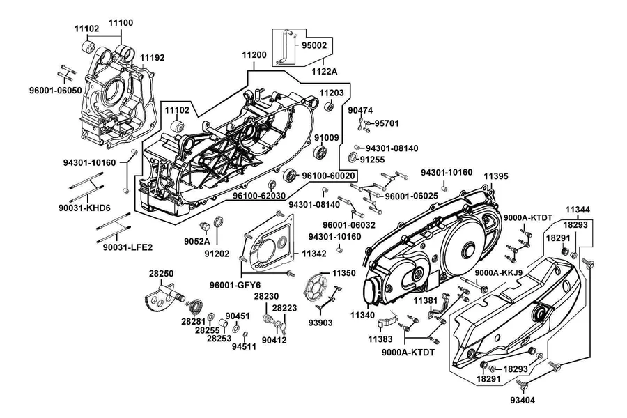 E01 Crank Case parts diagram